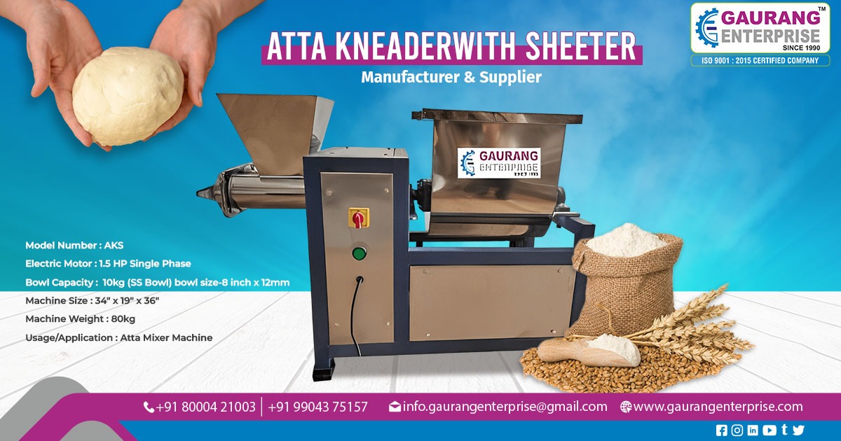 Manufacturer of Atta Kneader With Sheeter Machine