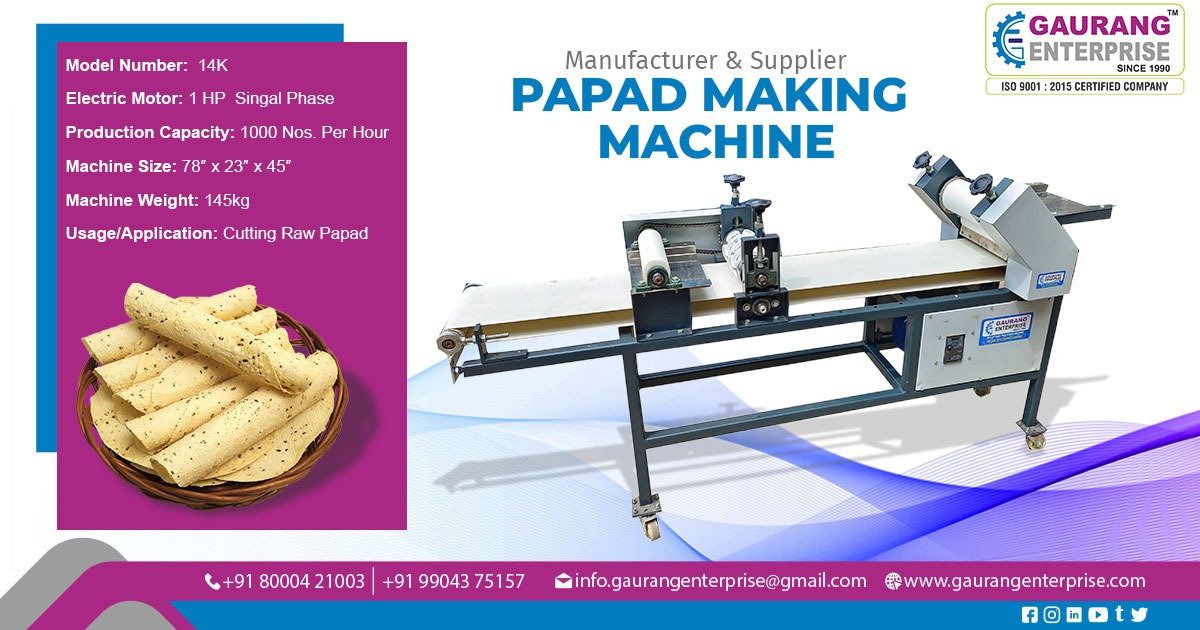 Papad Making Machine Supplier in Gujarat