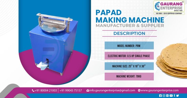 Supplier of Papad Making Machines in Chandigarh