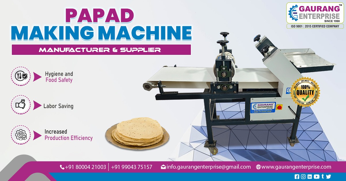 Supplier of Papad Making Machine in Telangana