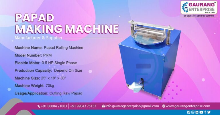 Papad Making Machine Manufacturer