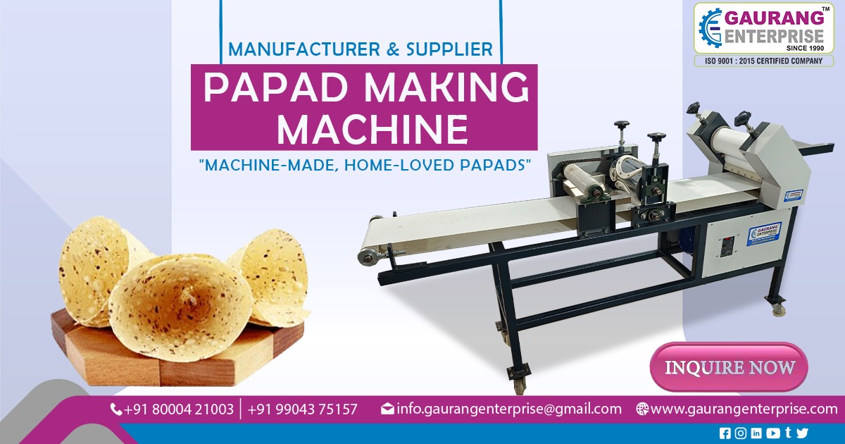 Supplier of Papad Making Machine in Bhopal