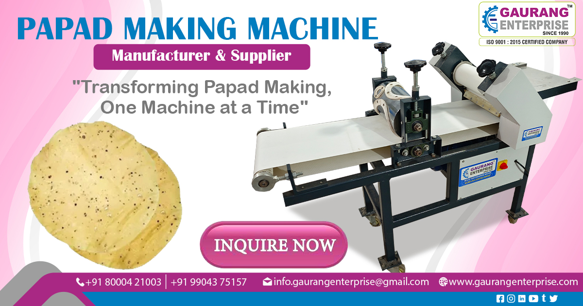 Supplier of Papad Making Machine in Bihar