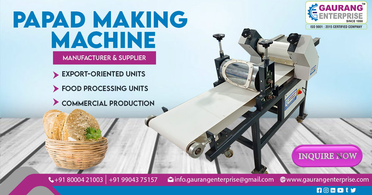 Supplier of Papad Making Machine in Pune