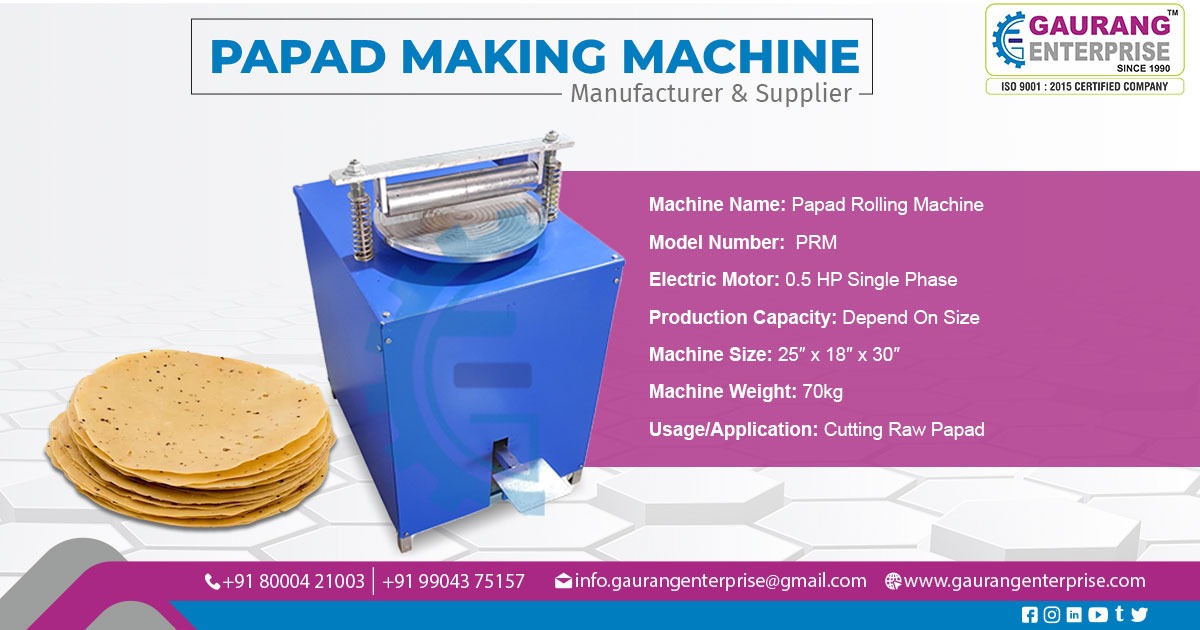 Supplier of Papad Making Machine In Rajasthan
