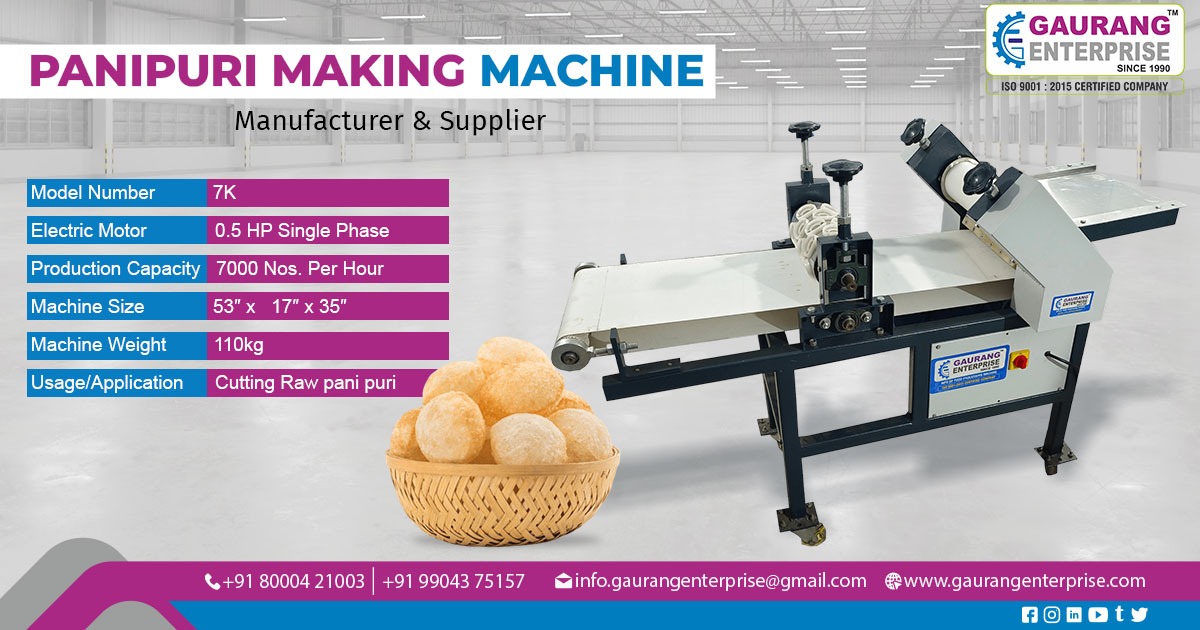 Pani Puri Making Machine