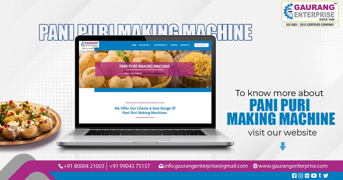 Supplier of Pani Puri Making Machine In Surat