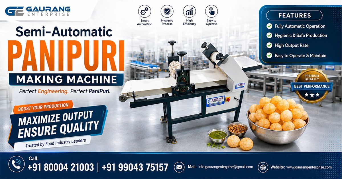 Semi Automatic Panipuri Making Machine in Gujarat