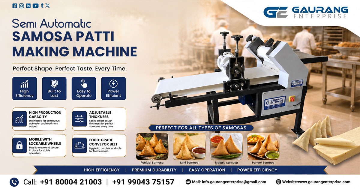 Semi Automatic Samosa Patti Making Machine in Gujarat