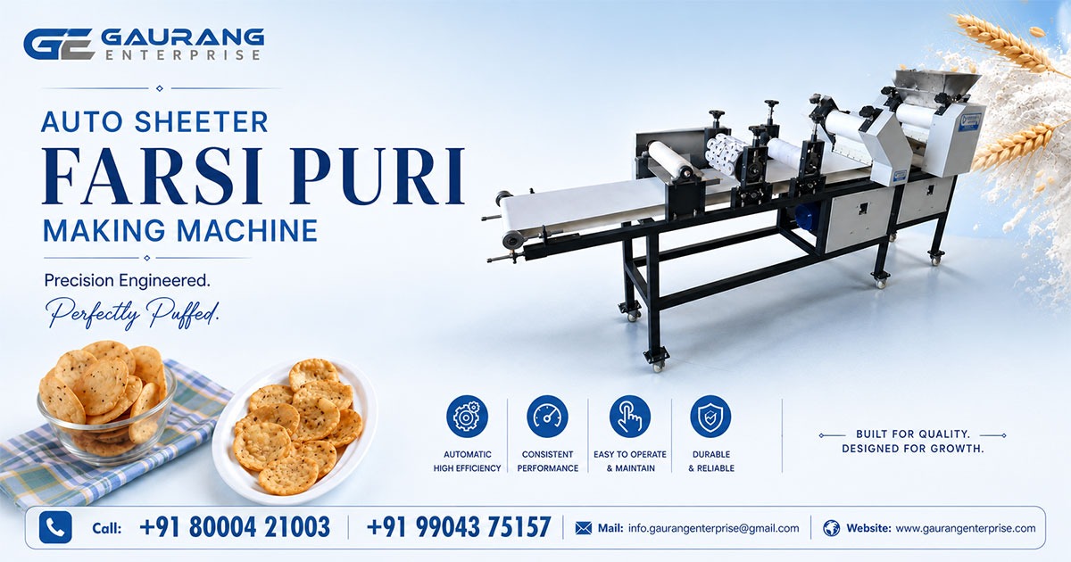 Auto Sheeter Farsi Puri Making Machine in Gujarat