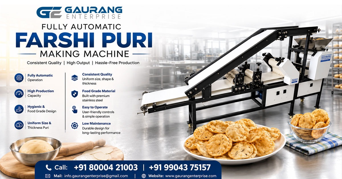 Fully Automatic Farsi Puri Making Machine in Delhi