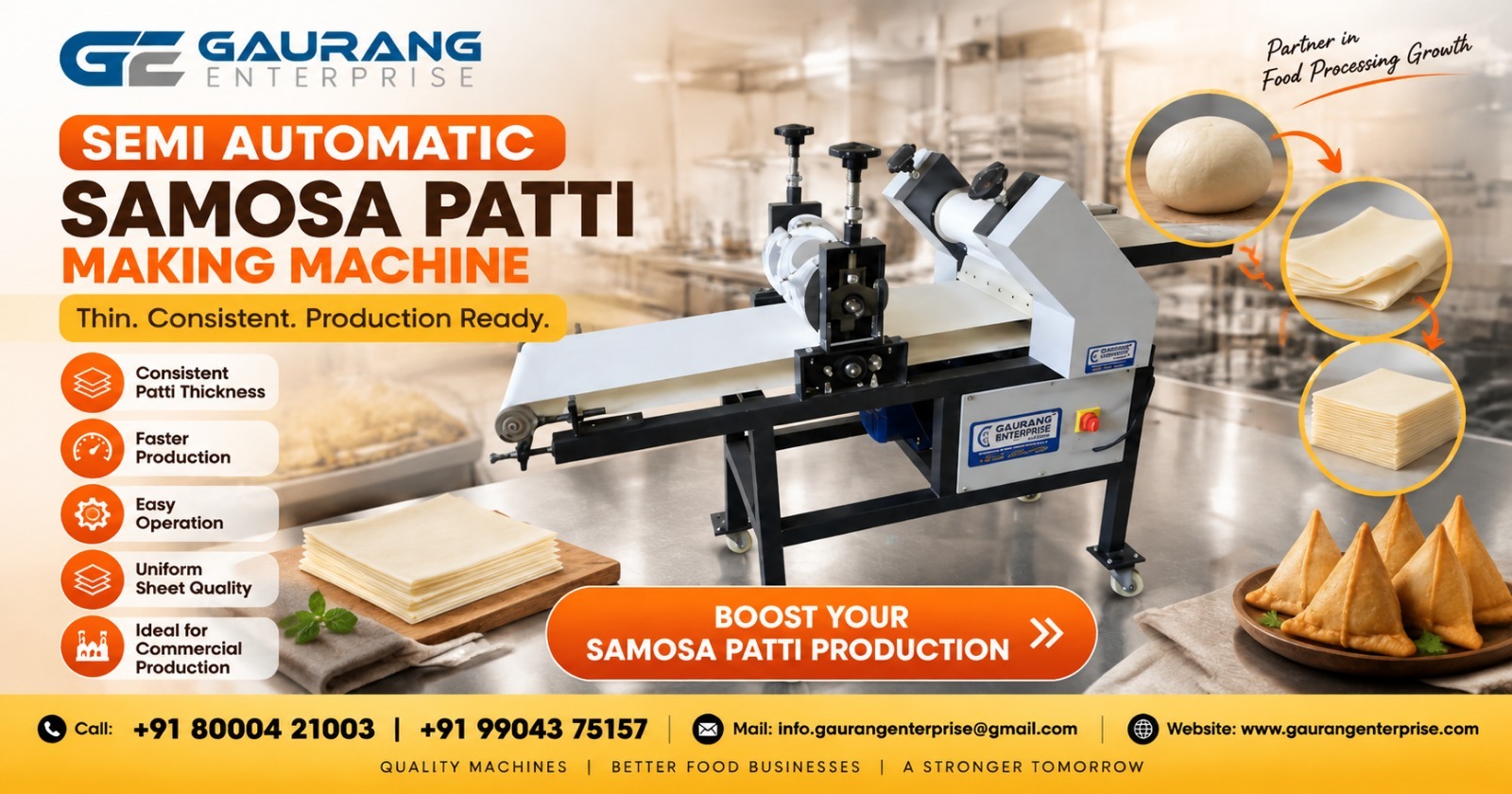 Semi Automatic Samosa Patti Making Machine in Karnataka